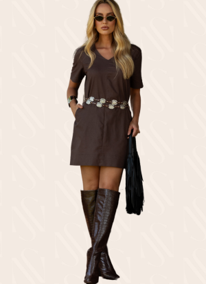 Vestido Curto Marrom 3